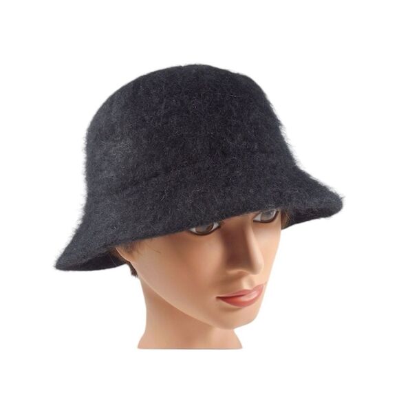 Angora/Wool Fuzzy Bucket Hat Bowler Hat - Picture 5 of 7